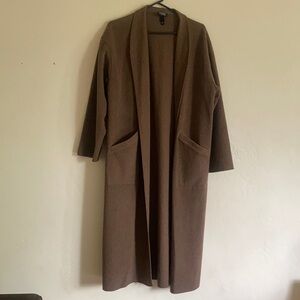 Eileen Fisher wool oversized coat size S brown